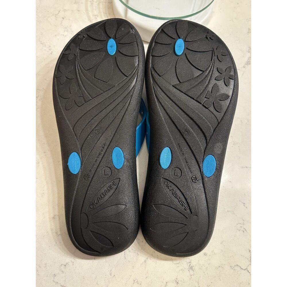 OKABASH Flip-Flop Orthopedic Sandal Turquoise Large Size 9.5-10.5 Womens QK Ship - Picture 6 of 13